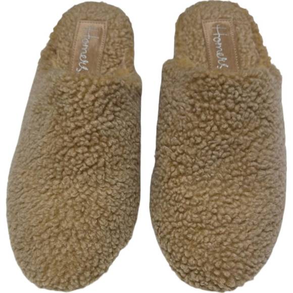 NEW HOMERS women's shearling slippers in tan - Picture 1 of 1